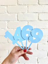 Load image into Gallery viewer, Pastel Blue Number Cake Topper