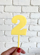Load image into Gallery viewer, Pastel Yellow Number Cake Topper