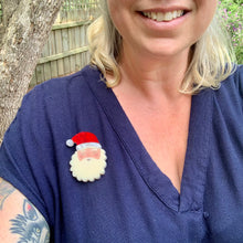 Load image into Gallery viewer, Santa Christmas Brooch