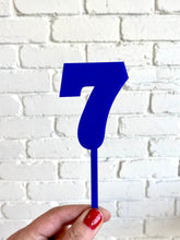 Load image into Gallery viewer, Navy Blue Number Cake Topper