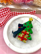 Load image into Gallery viewer, Christmas Scottie Dog Brooch
