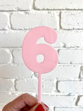 Load image into Gallery viewer, Pastel Pink Number Cake Topper