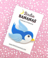 Load image into Gallery viewer, Classic Blue Bluebird Brooch