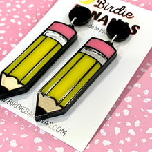 Load image into Gallery viewer, Yellow Pencil Earrings