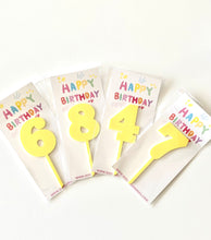 Load image into Gallery viewer, Pastel Yellow Number Cake Topper