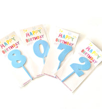 Load image into Gallery viewer, Pastel Blue Number Cake Topper
