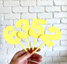Load image into Gallery viewer, Pastel Yellow Number Cake Topper