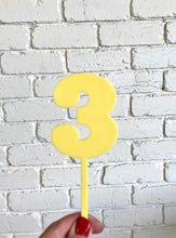 Load image into Gallery viewer, Pastel Yellow Number Cake Topper