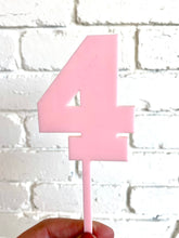 Load image into Gallery viewer, Pastel Pink Number Cake Topper