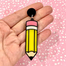 Load image into Gallery viewer, Yellow Pencil Earrings
