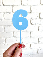 Load image into Gallery viewer, Pastel Blue Number Cake Topper