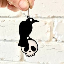 Load image into Gallery viewer, Edgar Allan Poe Raven Earrings