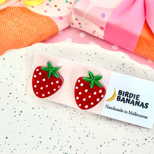 Load image into Gallery viewer, Red Strawberry Stud Earrings