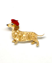 Load image into Gallery viewer, French Dachshund Sausage Dog Brooch