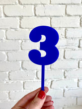 Load image into Gallery viewer, Navy Blue Number Cake Topper