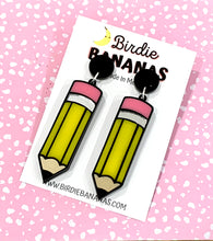 Load image into Gallery viewer, Yellow Pencil Earrings