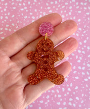 Load image into Gallery viewer, Christmas Gingerbread Man Earrings