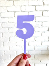 Load image into Gallery viewer, Pastel Purple Number Cake Topper