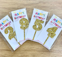 Load image into Gallery viewer, Gold Chunky Glitter Number Cake Topper