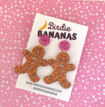Load image into Gallery viewer, Christmas Gingerbread Man Earrings
