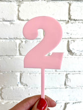 Load image into Gallery viewer, Pastel Pink Number Cake Topper