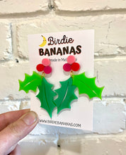 Load image into Gallery viewer, Christmas Holly Earrings