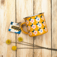 Load image into Gallery viewer, Yellow Enamel Retro Flower Print Mug
