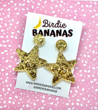 Load image into Gallery viewer, Gold Christmas Star Earrings
