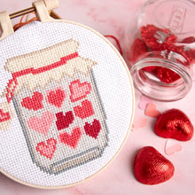 Load image into Gallery viewer, Jar of Hearts Cross Stitch Kit