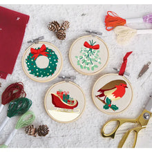 Load image into Gallery viewer, Merry and Bright Embroidery Craft Kit