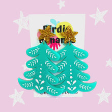 Load and play video in Gallery viewer, Festive Christmas Tree Earrings