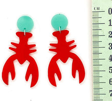 Load image into Gallery viewer, Tropical Red Lobster Earrings
