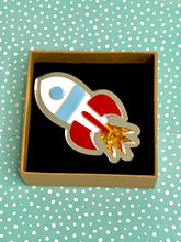 Load image into Gallery viewer, collectible acrylic rocket brooch