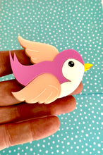 Load image into Gallery viewer, Classic Pink Bluebird Brooch