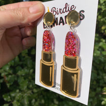 Load image into Gallery viewer, Glitter Lipstick Earrings