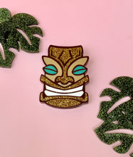 Load image into Gallery viewer, tropical tiki head brooch