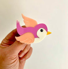 Load image into Gallery viewer, Classic Pink Bluebird Brooch