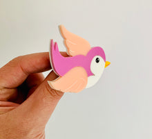 Load image into Gallery viewer, Classic Pink Bluebird Brooch