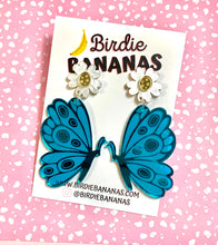 Load image into Gallery viewer, Teal Butterfly Earrings