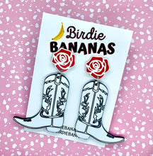 Load image into Gallery viewer, White Cowboy Boot Earrings