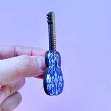 Load image into Gallery viewer, Floral Etched Acoustic Guitar Brooch