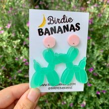 Load image into Gallery viewer, Balloon Poodle Earrings in Green