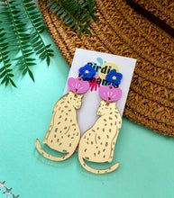Load image into Gallery viewer, Gold  Mirror Leopard Earrings