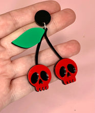 Load image into Gallery viewer, Cherry Skull Earrings