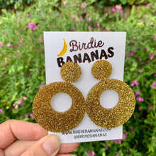 Load image into Gallery viewer, gold retro circle earrings