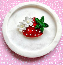 Load image into Gallery viewer, Strawberry Flower Brooch