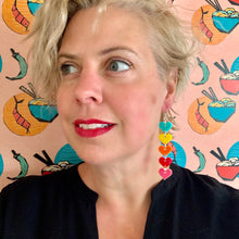 Load image into Gallery viewer, long acrylic heart earrings