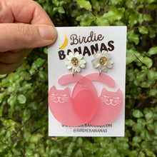 Load image into Gallery viewer, Curvy Cat Earrings - Raspberry Pink