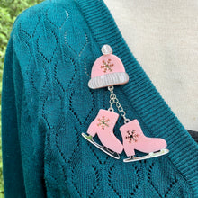 Load image into Gallery viewer, Winter Ice Skating Brooch