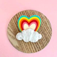 Load image into Gallery viewer, Rainbow On a Cloudy Day Brooch